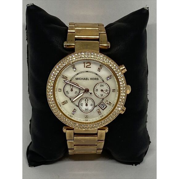 Michael Kors Parker MK5491 Women's Gold Stainless Steel Analog Dial Watch VK719 - Picture 1 of 12